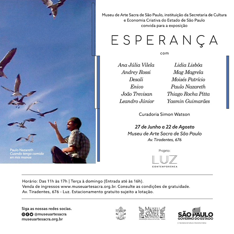 MAS / SP, Exposition "Espoir", invitation. Divulgation.