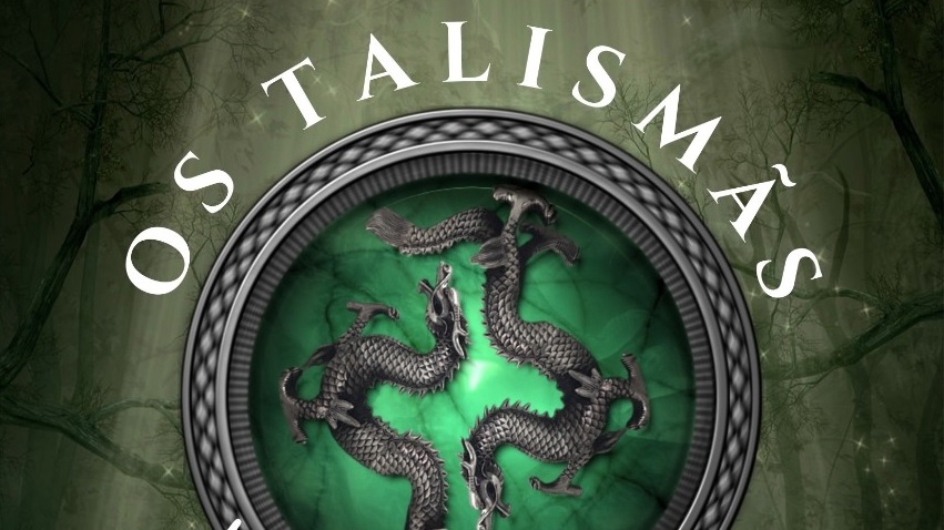 Livro "Os talismãs de Jade" de Paula Carminatti com a co-criação de Eliton Viegas, capa - destaque. Divulgação.