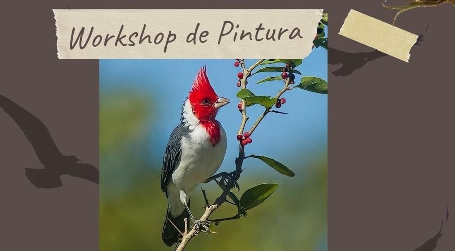 Workshop de Pintura na exposição "Fauna e Flora Brasileira", destaque. Divulgação.