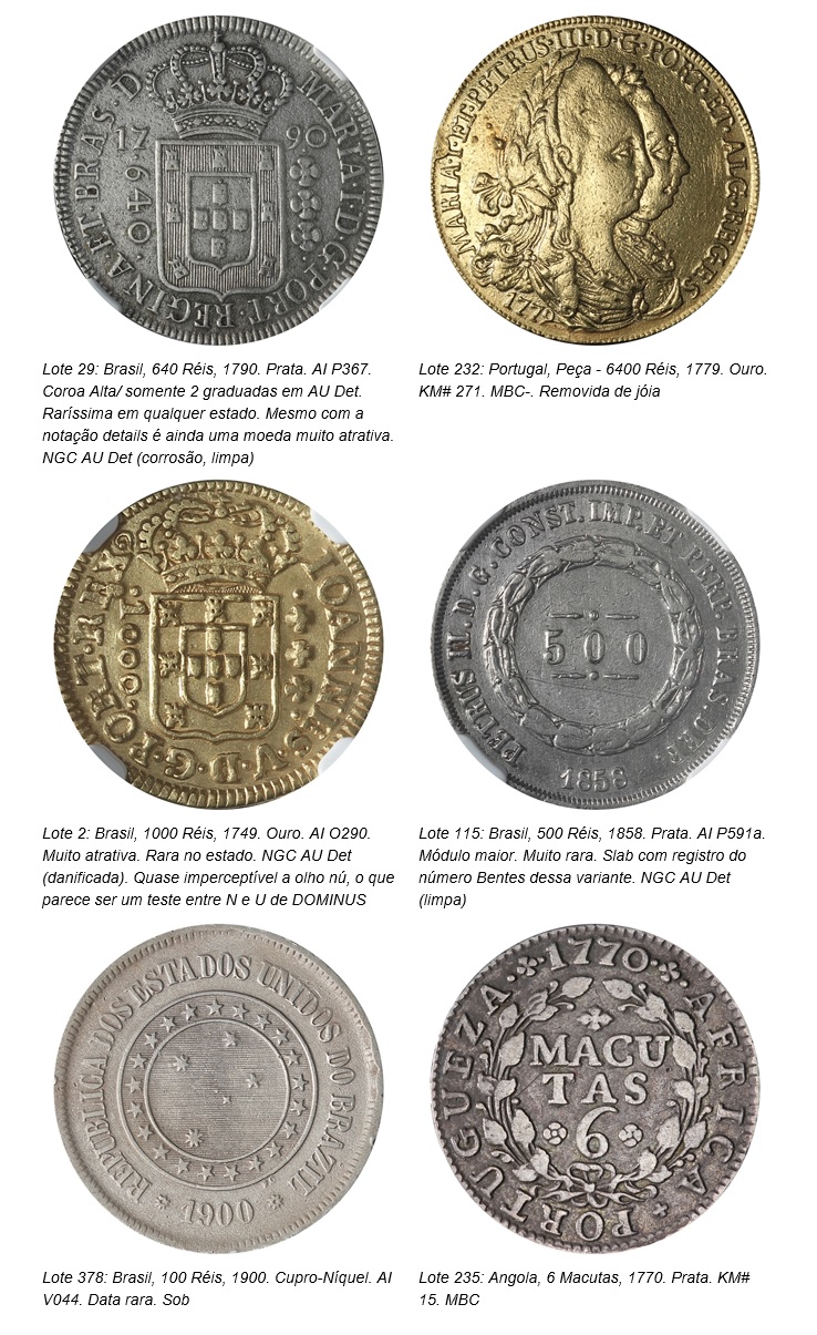 フラビアカルドソソアレスオークション: 5º特別オークション– Vila Rica Coins, ハイライト. ディスクロージャー.