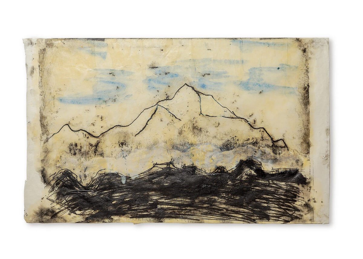 Elisa Bracher, Sans titre, 2018, Monotype sur papier de riz avec interférence de craie lithographique, huile de lin, pigment et vernis, 44 x 74 cm. Photos: Divulgation.