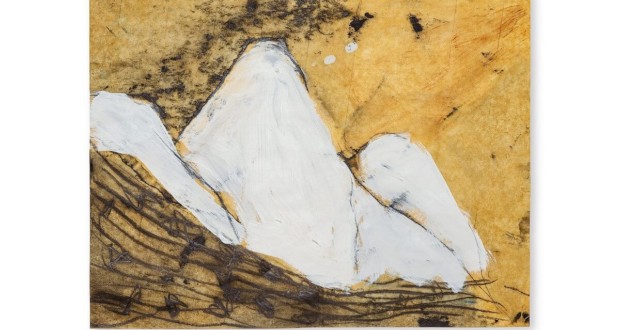 Elisa Bracher, Sans titre, 2018, Monotype sur papier de riz avec interférence de craie lithographique, l'huile de lin, pigment et vernis, 50 x 65 cm. Photos: Divulgation.