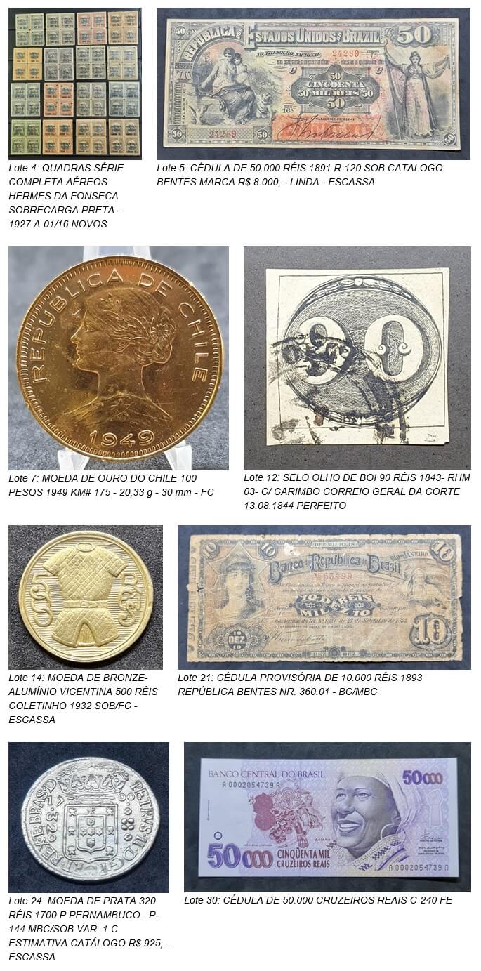 FláviaCardoso Soares拍卖会: 28º 钱币和集邮拍卖 - 在线集邮拍卖, 亮点. 泄露.