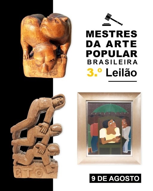 FláviaCardoso Soares拍卖会: 3º 巴西流行艺术拍卖大师 – 雕塑和绘画. 泄露.