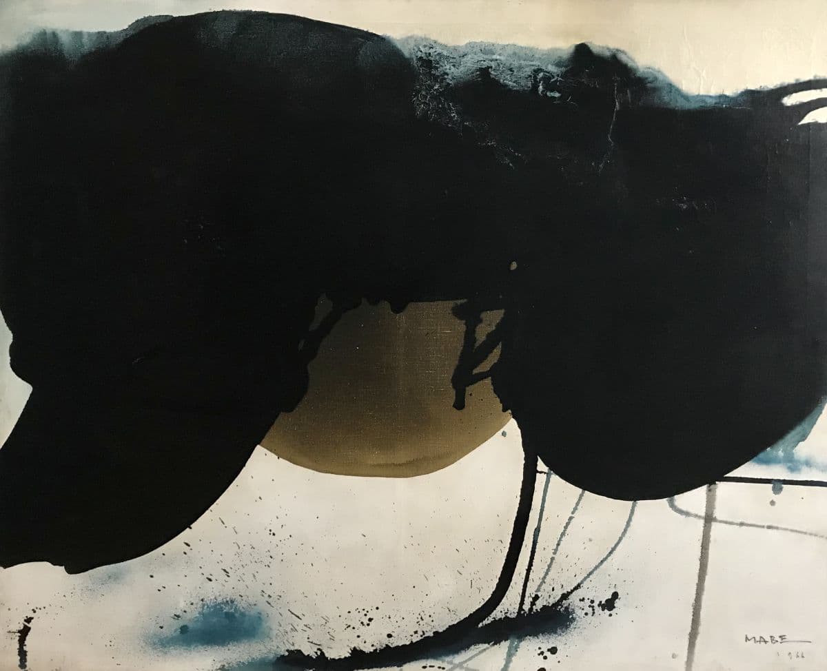 Figue. 1 – Manabu Mabe, fleur de la mer, OST, 130 x 160 cm, 1966, MB01, Travailler avec un certificat, Galerie Brésil. Lien vers l'oeuvre.