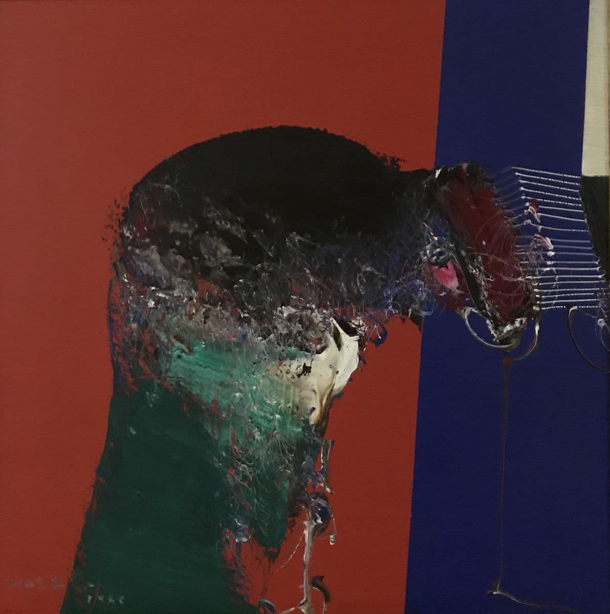 Figue. 2 – Manabu Mabe, OST, 51 x 51 cm, 1980, MB03, Travailler avec un certificat, Galerie Brésil. Lien vers l'oeuvre.
