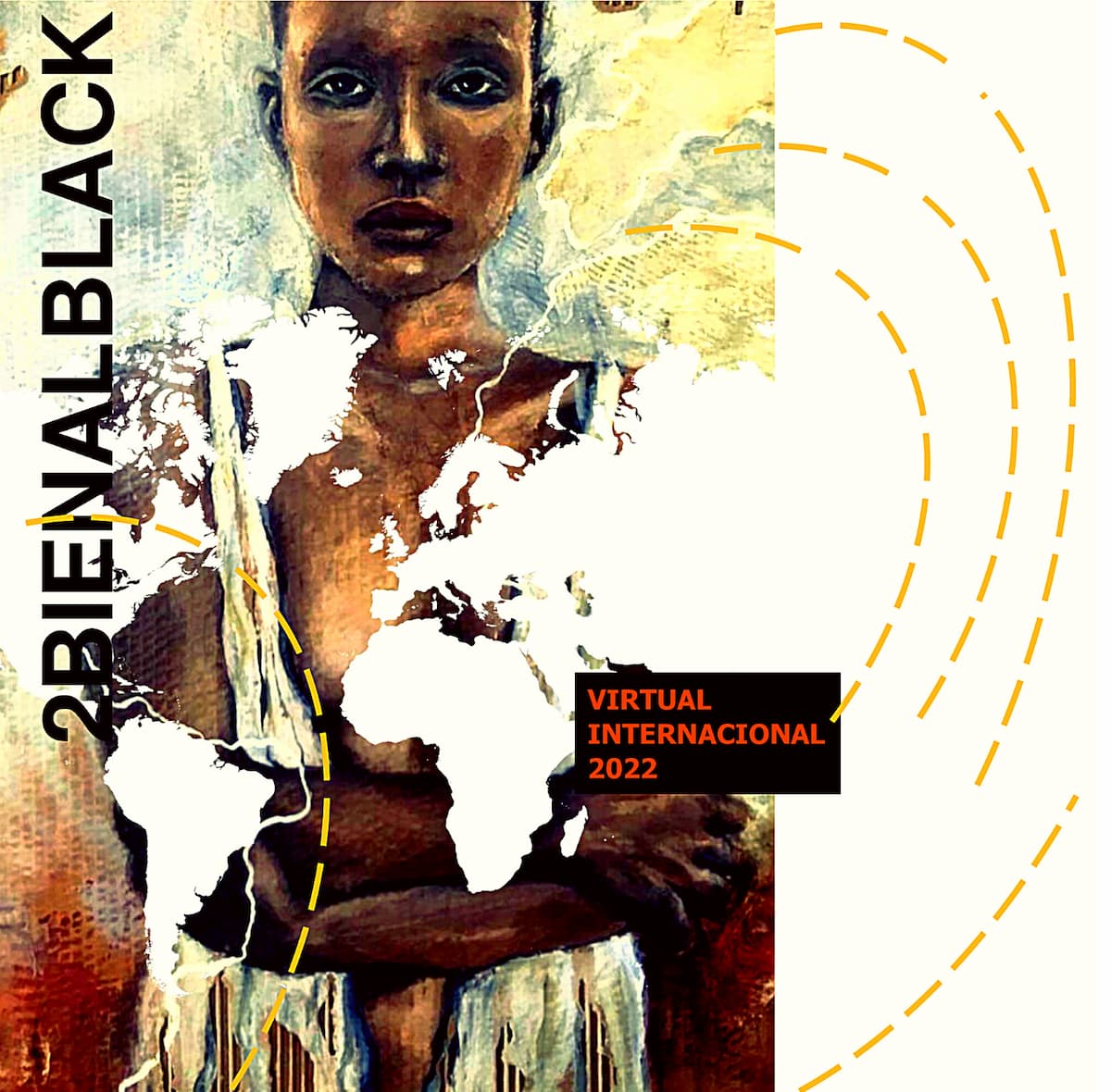 2ª Bienal Black Brazil Art, cartaz. Pintura "Estou Aqui", Susan Mendes. Divulgação.