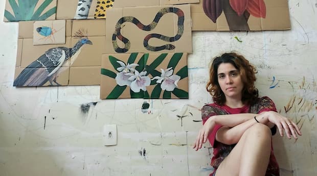 Le mur d'art de Shopping Leblon reçoit l'installation 'Selva Papelão (Amazone)', signé par Julia Debasse, en vedette. Photos: Divulgation.