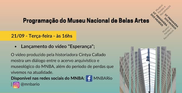 MNBA na 15a Primavera de Museus, flyer - destaque. Divulgação.