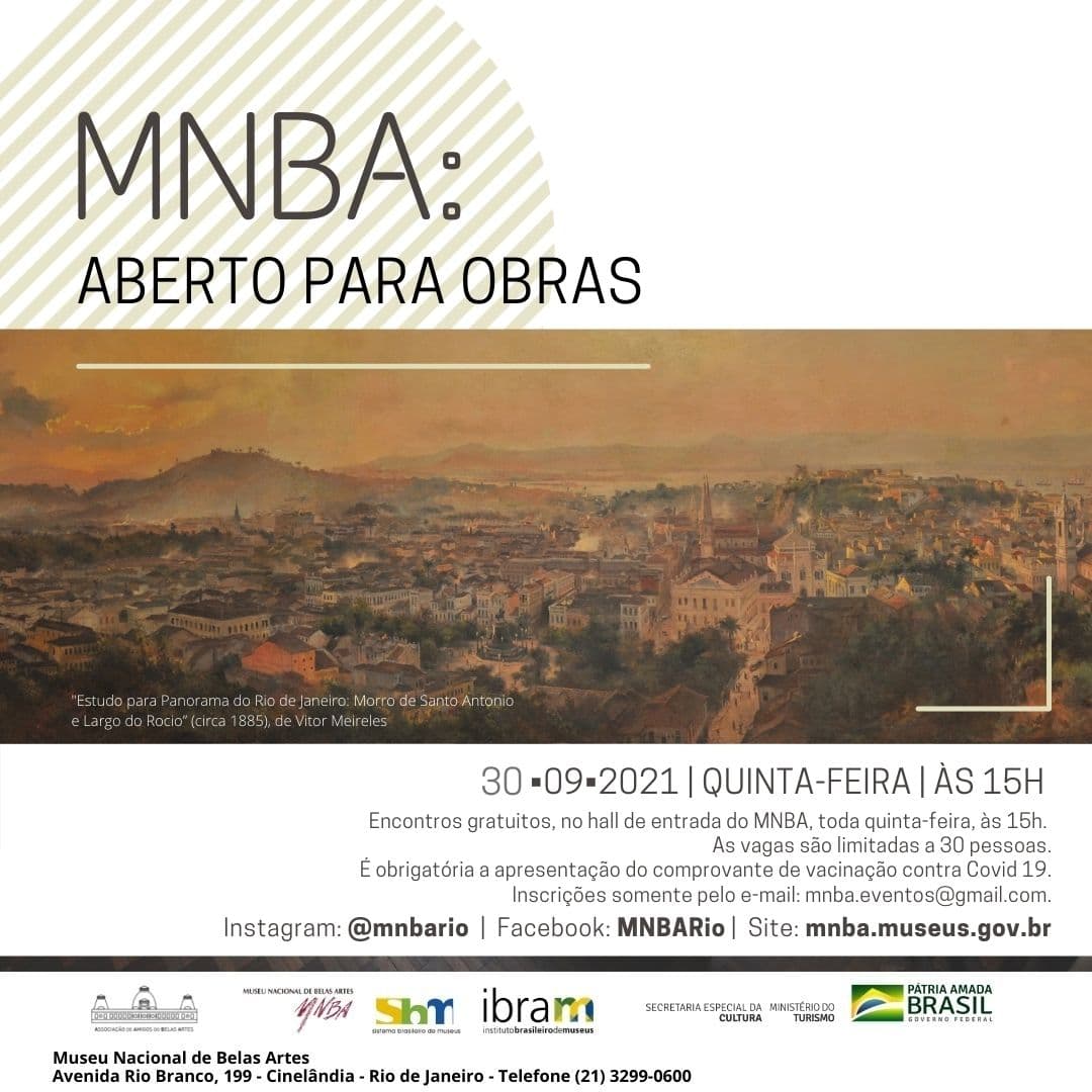 Projeto “MNBA: Aberto para obras”: Panorama de Vitor Meireles, flyer. Divulgação.