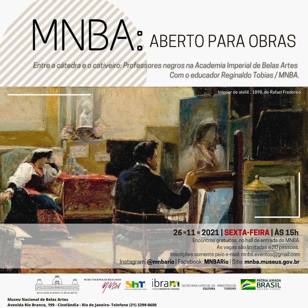 “MNBA: Aberto para Obras” com protagonismo dos negros na arte, dia 26 nov, 6ª feira, às 15h. Divulgação.