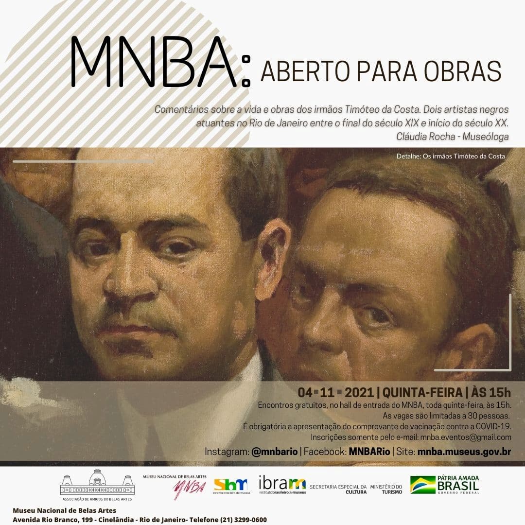 MNBA: Aberto para obras, irmãos Timóteo da Costa, flyer. Divulgação.