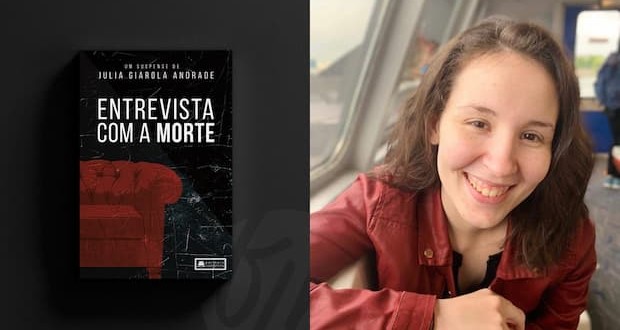 Julia Giarola e seu livro "Entrevista com a Morte". Фото: Раскрытие.