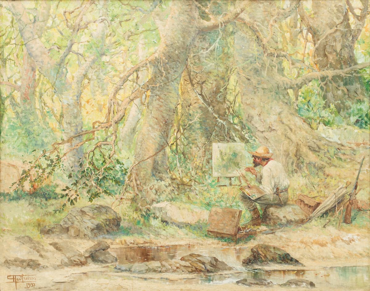 Antonio Parreiras (1860-1937). Pintando do Natural, 1937. Óleo sobre tela. Acervo do Museu Antonio Parreiras / FUNARJ. Fotografia: Diego Barino – Cerne Sistemas.
