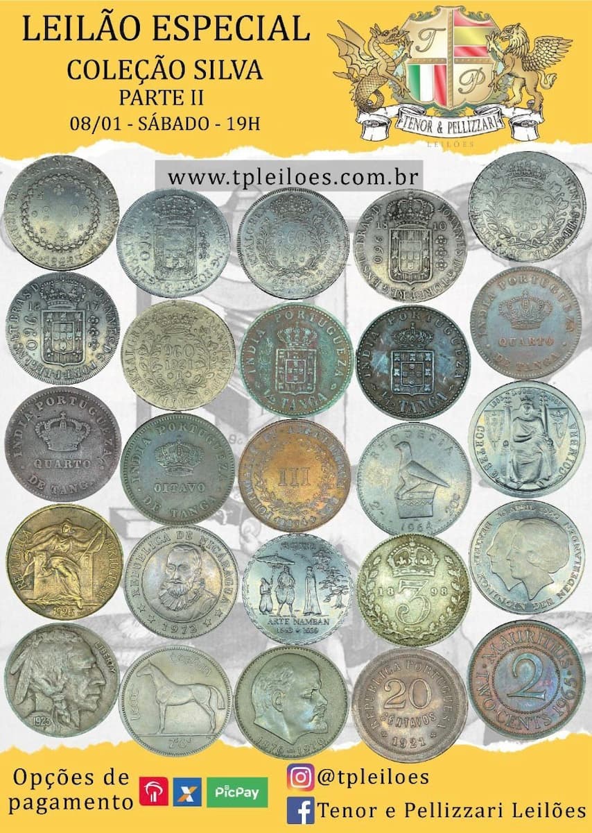 Flávia Cardoso Soares Auktionen: Sonderauktion Numismatik – Sammlung Silva – Teil II. Bekanntgabe.