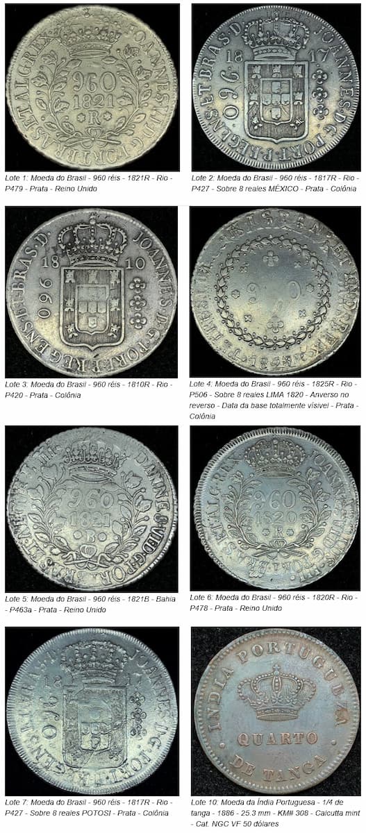 Flávia Cardoso Soares Auctions: Ventes spéciales de numismatique – Collection Silva – Partie II, faits saillants. Divulgation.