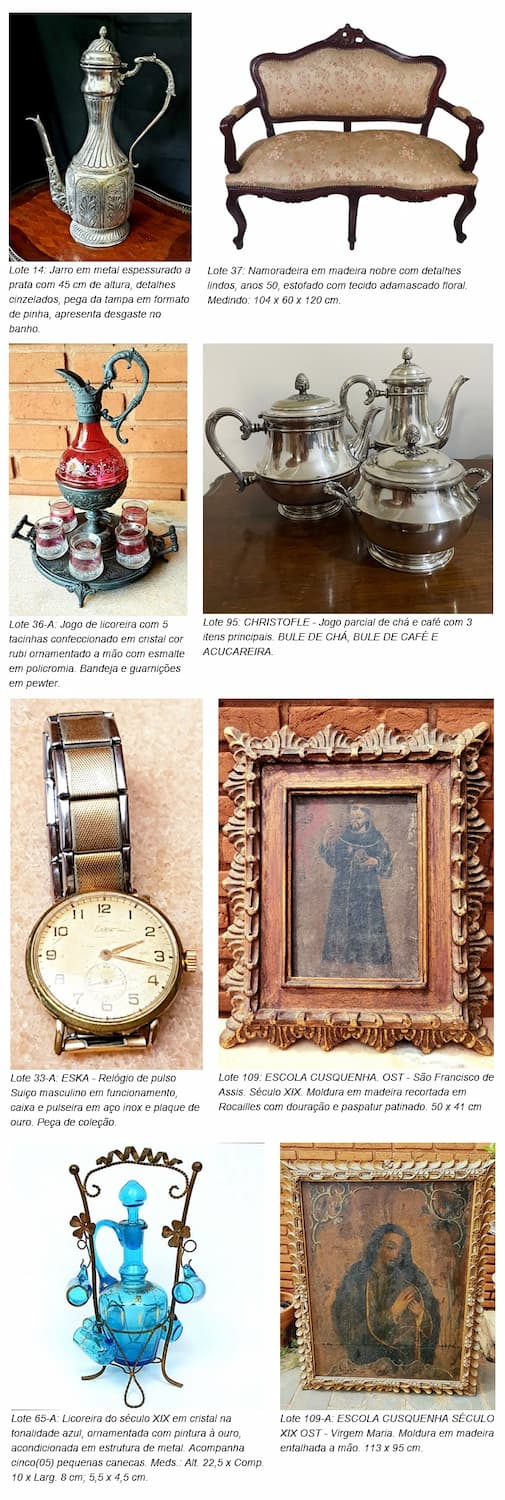 Flavia Cardoso Soares Auctions: Auction of Antiquaries Paulistas D'Angelos Antiquário, highlights. Disclosure.