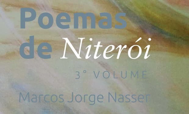 Livro "Poemas de Niterói" di Marcos Jorge Nasser, copertura - in primo piano. Rivelazione.