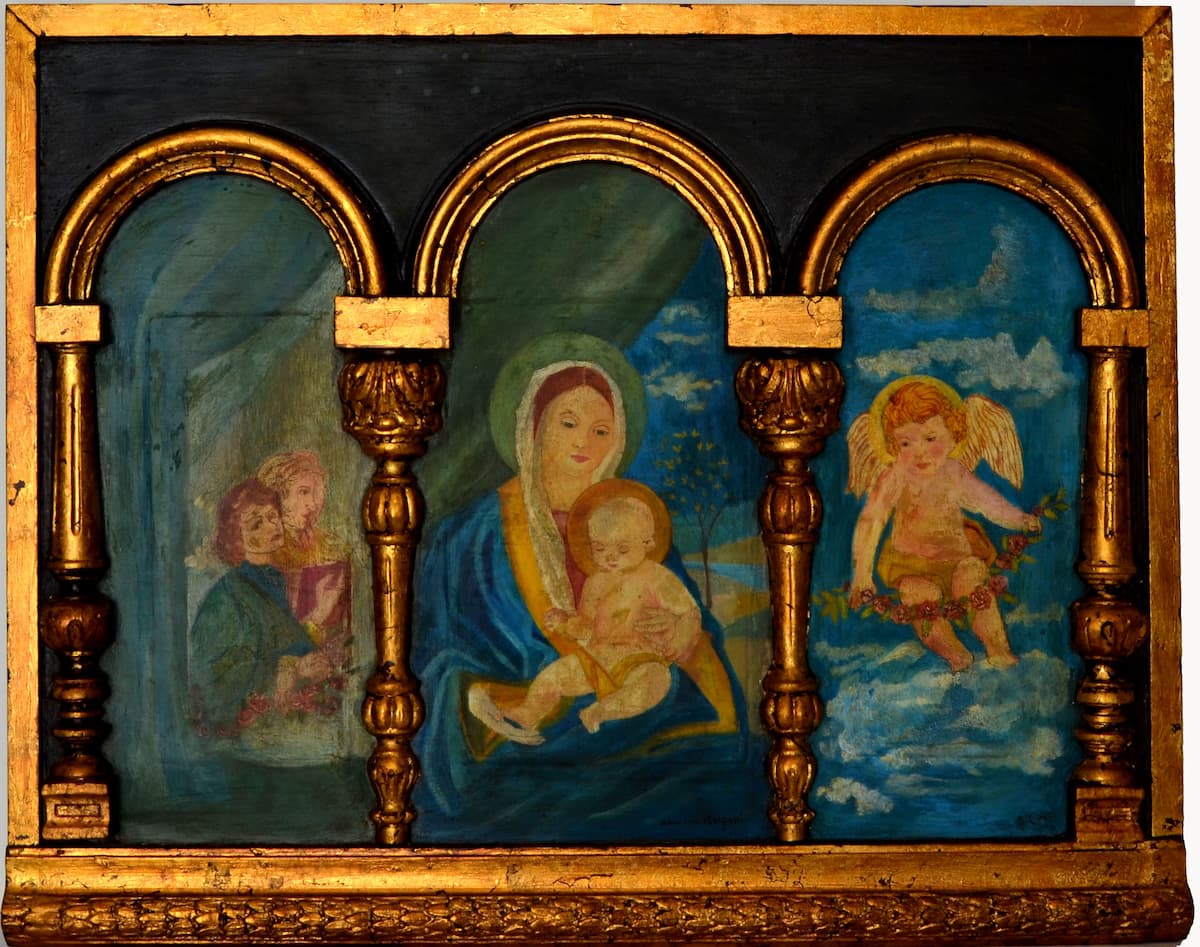 Anita Malfatti - "retablo", óleo sobre madera. Fotos: Divulgación.