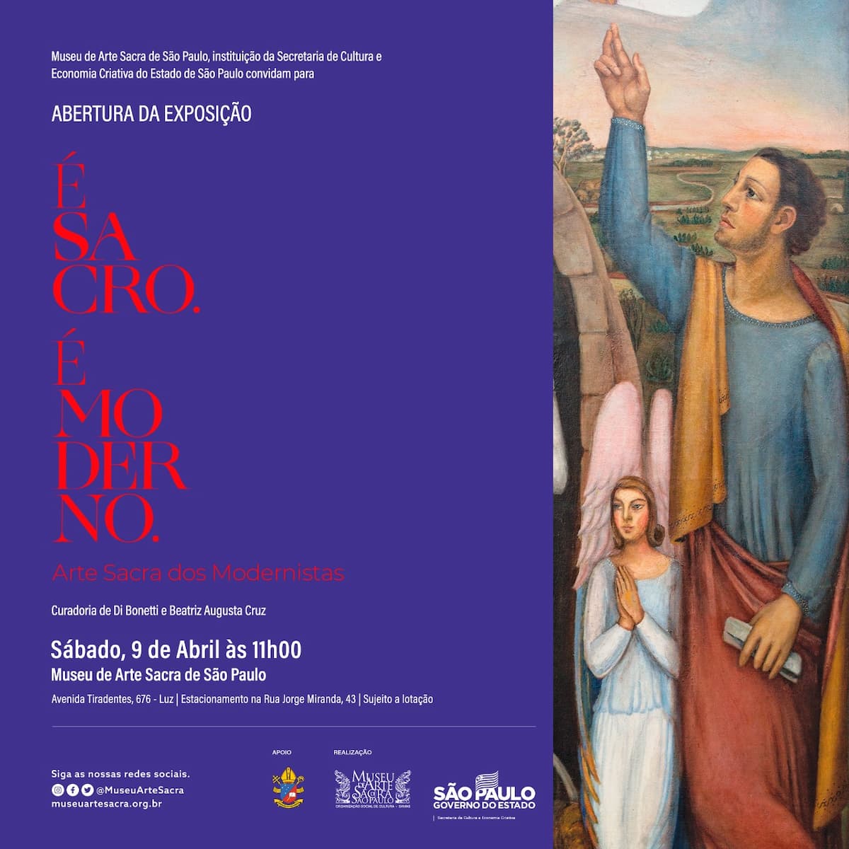 Exposição: "Modernismo: Arte Sacra e Religiosidade", convite. Divulgação.