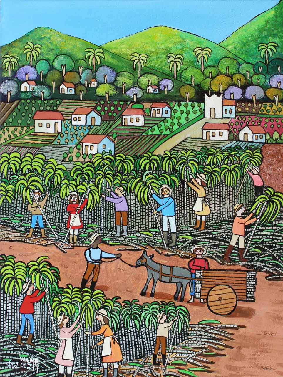 Вильма Рамос, урожай сахарного тростника, 40х30 - 2002. Фото: Раскрытие.