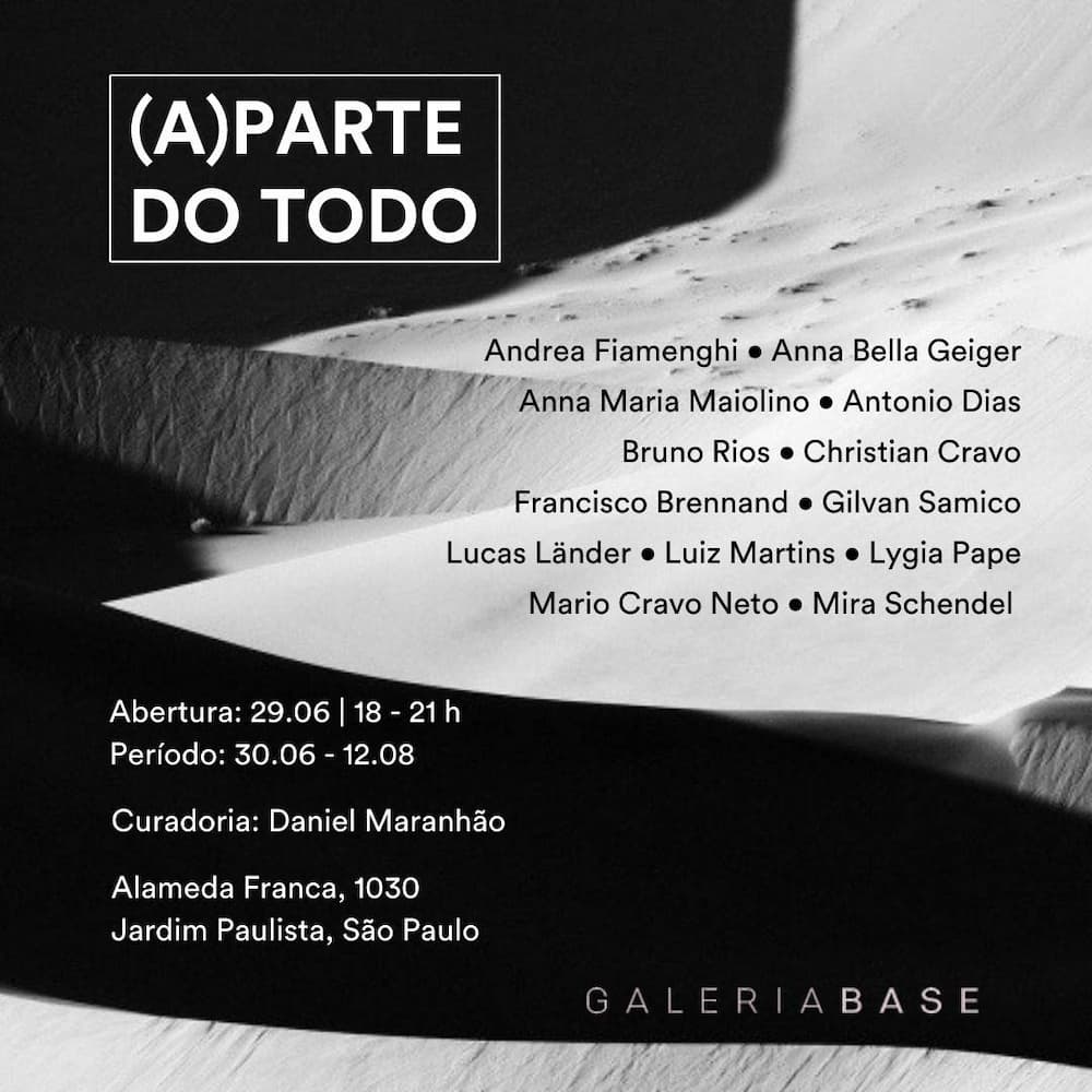 Exposição: "(A)PARTE DO TODO", Galeria BASE, convite. Divulgação.