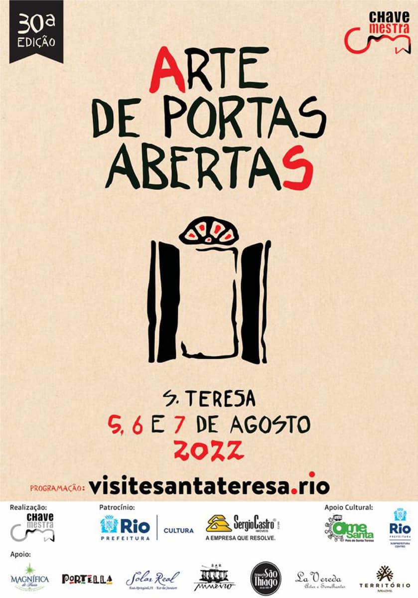 Arte de Portas Abertas 2022 Santa Teresa, 30ª Edição, cartaz. Divulgação.
