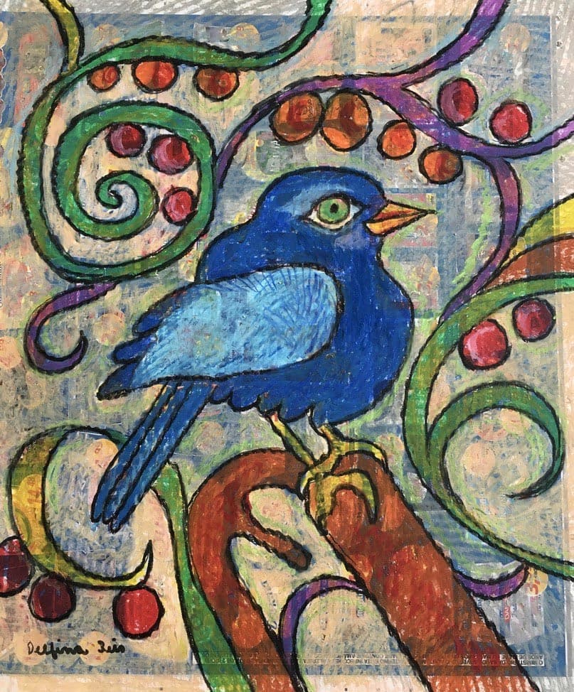 Delfina Reis, "Pássaro azul". صور: الكشف.