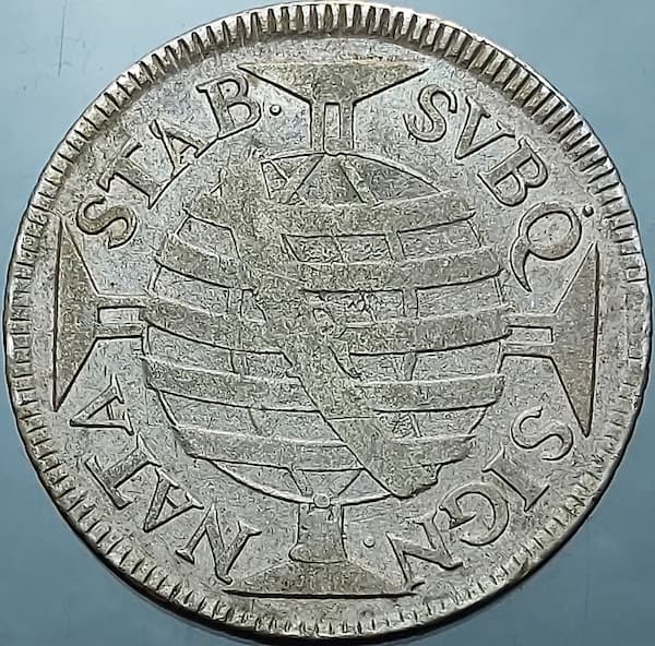 64º Moderne Numismatik-Auktion – Mega-Auktion, Menge 7: Brasilianische Währung - 600 reis - 1754 R - Fluss - Série Jota - Prata - Köln - Katze. AI P273. Fotos: Bekanntgabe.