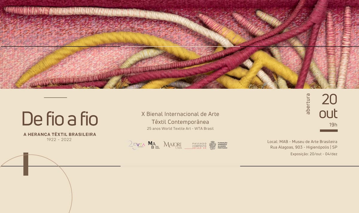 Maiori Casa é um dos patrocinadores da exposição "De Fio a Fio", banner. Divulgação.