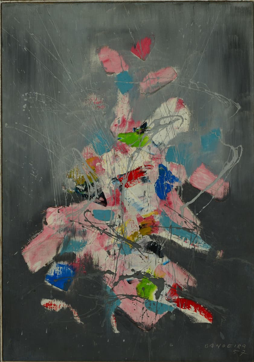 Falke jr., Antonio Flagge, Abstraktion, 1957, Öl auf Leinwand, 65,5 x 46 cm, Sammlung Igor Queiroz Barroso.