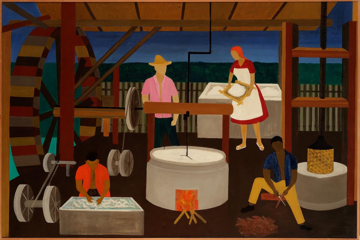 Falke jr., Djanira da Motta e Silva, Mühle, 1965, Öl auf Leinwand, 129,0 x 195,0 cm, Sammlung Igor Queiroz Barroso.