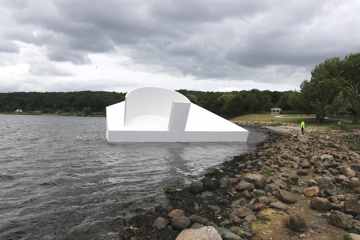 Обра "Плавающая современность" в Вайле, Дания, делать художник Asmund Havsteen-Mikkelsen. Фото: Кортезия Асмунд Хавстин-Миккельсен.