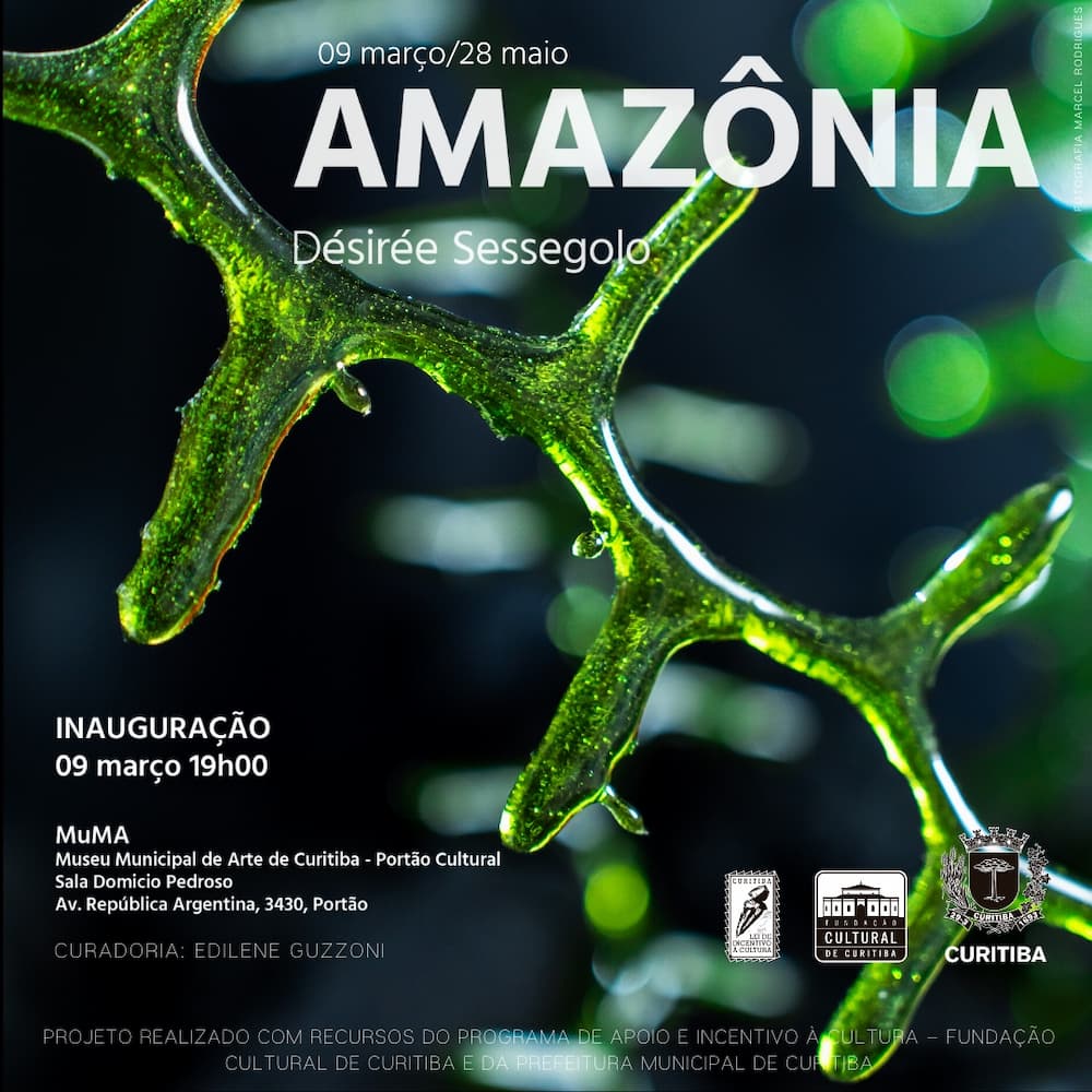 Exposição Amazônia da designer Désirée Sessegolo, flyer. Divulgação.