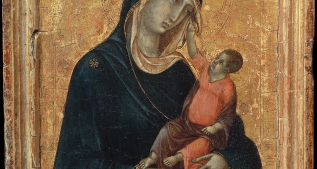 Богородица и младенец. Дуччо ди Буонинсенья, Всеобщее достояние, через Wikimedia Commons.