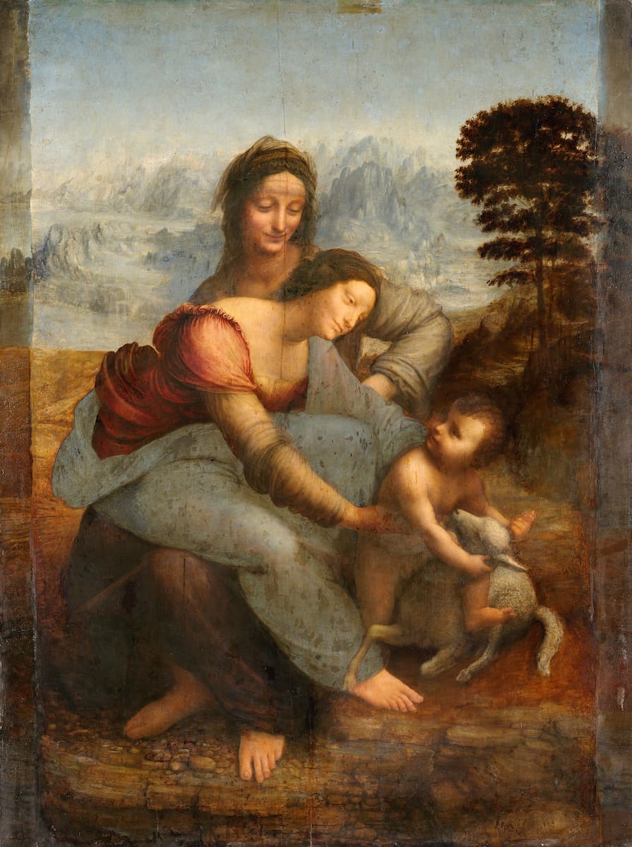 A Virgem e o Menino com Santa Ana, c. 1501–1519. Louvre, Paris. Leonardo da Vinci, Public domain, via Wikimedia Commons.