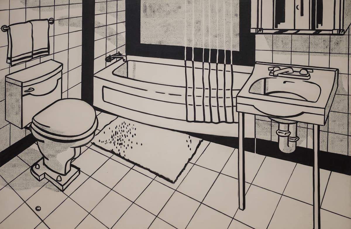 Figue. 8 –Roy Lichtenstein, La salle de bain, huile sur toile, 116,2 x 176,2 cm, 1961. Photos: Sharon Mollérus, CC BY 2.0, via Wikimedia Commons.