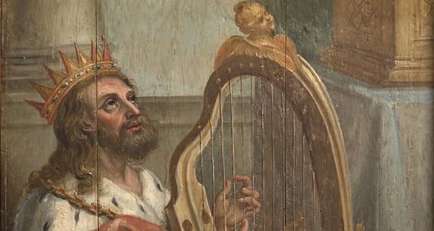 Jose Joaquim da Rocha - David playing the harp, featured. Photo: Vicente de Mello.