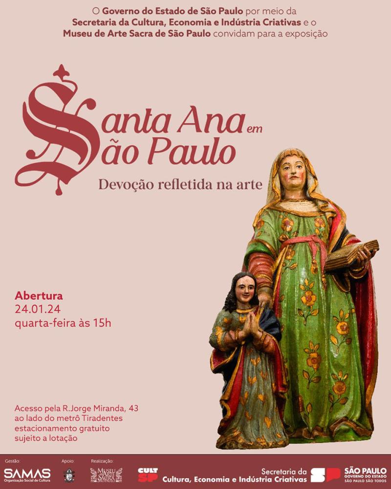 Santa Ana στο Σάο Πάολο: η ιστορία του πολιούχου αντανακλάται στην τέχνη του ΜΑΣ.Σ.Π, πρόσκληση. Αποκάλυψη.