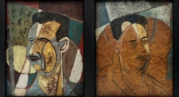 Sérgio Milliet, "Untitled (self-portrait), no date". Oil on wood. Front and back. MAM São Paulo Collection, donation Maria Lúcia de Araújo Cintra, 2024. Photos: Jamyle Rkain.